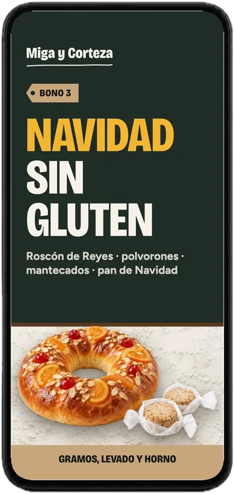 Portada del bono de Navidad sin gluten en un móvil
